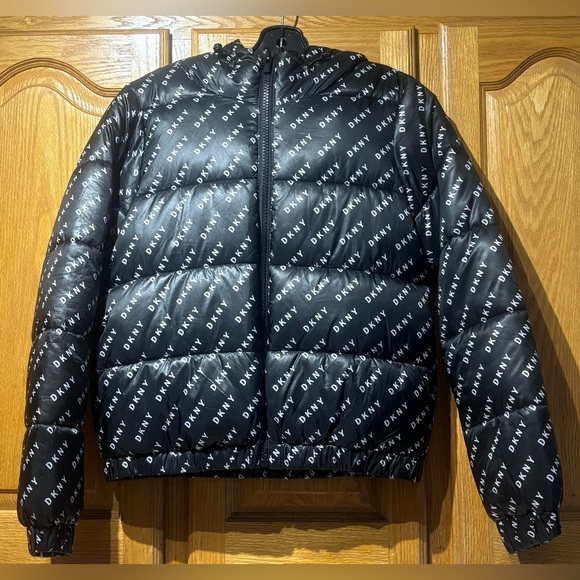DKNY Sport Logo Black Puffer Jacket Women’s XS - Picture 2 of 9
